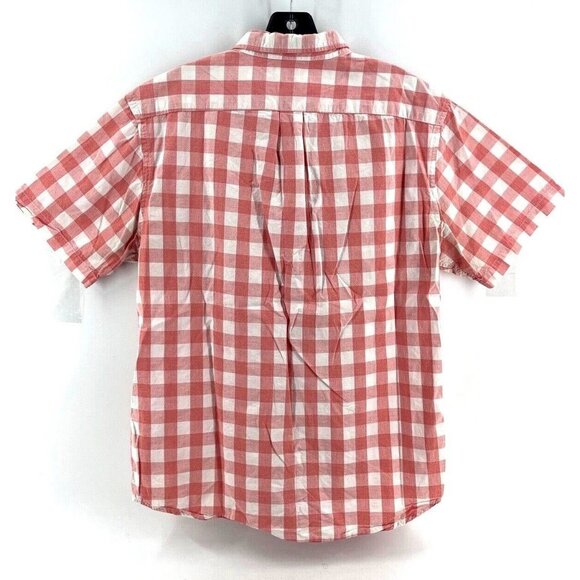 Old Navy Mens Button Down Shirt The Classic Shirt Slim Fit Red Checkered L Large - Picture 3 of 8